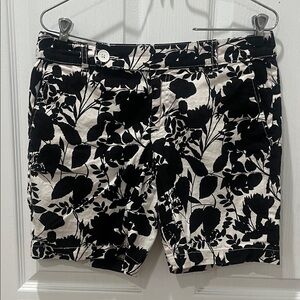Black and White Floral Shorts